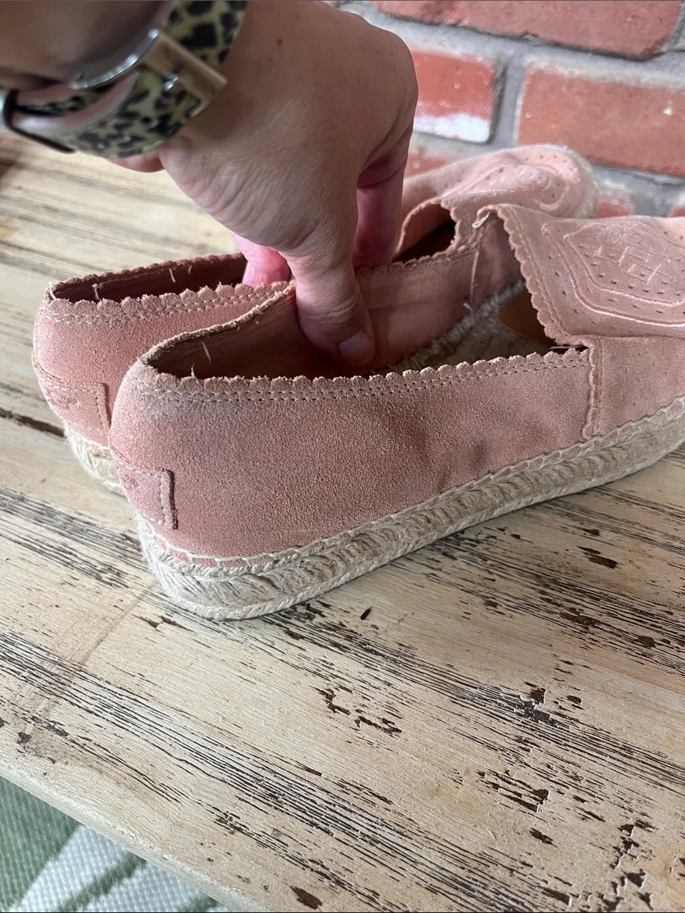 UGG Blush Pink Suede Espadrille Flats